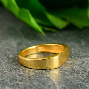 Trendy High Quality <b>Signet</b> <b>Ring</b> Minimalist Brass Band <b>Men</b> 18k Gold Plated Minimal Flat Geometric Bar Design Wholesale/OEM/ODM - Product Image 4