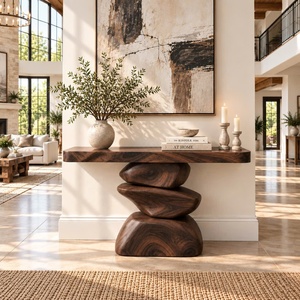 Mesa de Entrada de Madera Maciza de Lujo, Estilo Moderno de Diseñador, Mesa para el Fondo del Sofá, Mesa Decorativa para la Entrada de una Villa/Casa de Lujo - Product Image 2