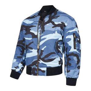 Veste bomber personnalisable en tissu corduroy coupe-vent avec logo sur le devant pour homme - Product Image 3