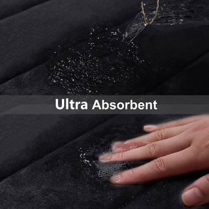 Minimalist Rectangle Memory Foam Bath Mat With <b>Rubber</b> Backing Anti Slip Solid Black For Bathroom <b>Floor</b> - Product Image 2