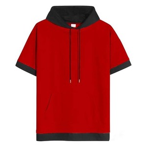 Sweat-shirts à manches courtes personnalisés brodés, légers, respirants, à motif uni, 100% coton, séchage rapide, vêtements décontractés pour hommes - Product Image 1