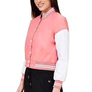 Blouson universitaire court pour femme de haute qualité en peau de mouton et coton, avec logo personnalisé, imperméable, respirant, service OEM 2026 - Product Image 5