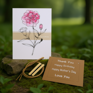 บี คาร์เนชั่น ซิลลูเอท การ์ดอวยพรวันแม่แบบกระดาษเรียบง่าย - Product Image 3