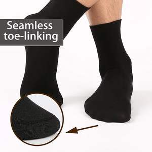 Chaussettes de course à compression Crosspoint légères de qualité, pour jeunes, noires, coussinées, chaudes, pour l'entraînement quotidien, imperméables, été, mi-mollet - Product Image 3