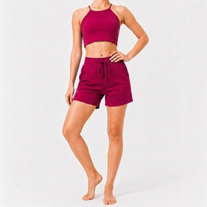 Womens Athletic Crop Top And Pocket Shorts Set Flexible Movement Active Lifestyle Outfit - Product Image 4