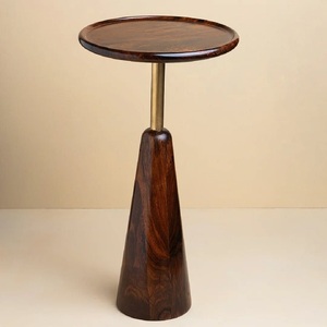 Mesa de Cóctel de Aluminio Floral de Alta Calidad, Mueble de Metal de Primera Calidad, Mesa Auxiliar Decorativa para el Hogar, Hotel, Mesa para Bebidas y Vino, Latón - Product Image 2