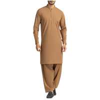 Ensemble Salwar Kameez pour Hommes, sans plis, Kurta et Pantalon, Tenue Traditionnelle Décontractée, Fournisseur de Vêtements Indiens et Pakistanais