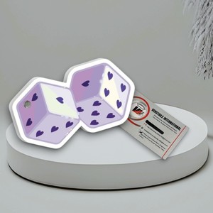 Plaques magnétiques en acrylique pour extensions de cils, personnalisées avec logo professionnel, motif cœur diamant violet, marque privée, écologiques - Product Image 1