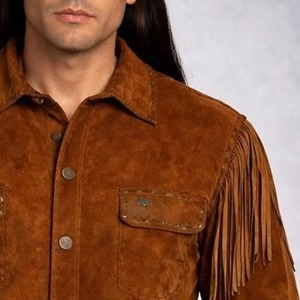 Soft Touch Wholesale Price Men's <b>Suede</b> Leather en <b>Jacket</b> Classic Western Cowboy Fashion <b>Jacket</b> High Quality Supplier - Product Image 3