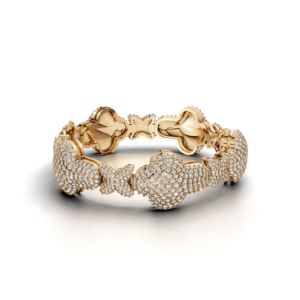 Hip Hop Iced Clover <b>Bracelet</b> Men Women 925 Sterling <b>Silver</b> Rhodium Plated Moissanite Butterfly Link Gift L - Product Image 1