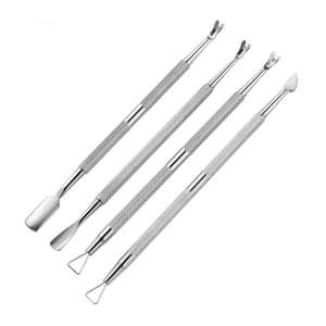 Outil professionnel portable pour le nail art, pousse-cuticules double face en acier inoxydable à lame courbée pour ongles ANAAIF - Product Image 2