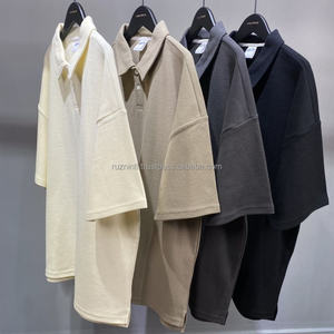 Chemise unie pour homme en coton à manches courtes, coupe décontractée, respirante, extensible, séchage rapide, col élégant, idéale pour l'été - Product Image 4