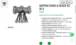 Kit de poinçonnage et de façonnage 6 pièces pour bijoux, outils de façonnage de métaux, kit de bombage, outil manuel pour orfèvre |   Numéro d'article GS-618C - Product Image 3
