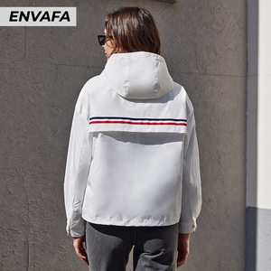 Chaqueta Cortavientos de Alta Calidad al por Mayor, Chaqueta Bomber de Color Sólido para Mujer, Chaqueta Cortavientos con Logotipo Personalizado - Product Image 2