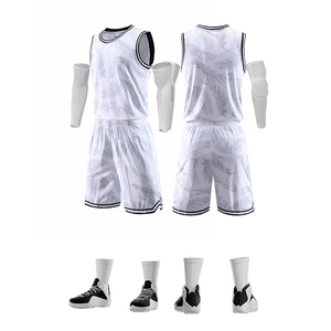 Ensemble d'uniformes de basketball personnalisés pour hommes, motif tropical, maillot sans manches et short anti-humidité - Product Image 2