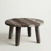 Table basse en bois de teck naturel, tables d'appoint rondes en bois massif, table d'appoint de luxe pour salon, centre de table, ensemble de meubles pour la maison