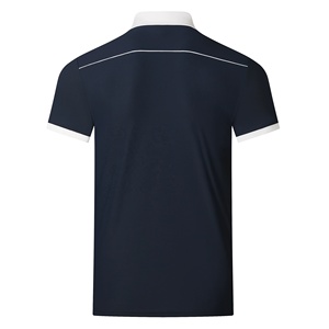 Polo de Manga Corta de Punto Blanco para Hombre con Ribete en Contraste, Cuello Alto, Corte Regular, Estilo Casual - Product Image 3