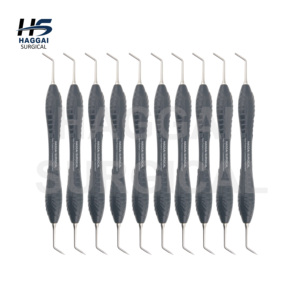 HAGGAI SURGICAL INTERNATIONAL Instrumento dental compuesto solo posterior de doble punta con mango de silicona gris oscuro antiadherente - Product Image 4