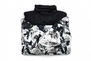 Whiteaura International Puffer Jacket <b>Abstract</b> Print Full Zip Warm Waterproof Breathable <b>Canvas</b> Winter Outerwear Regular Fit - Product Image 5