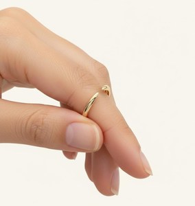 925 Sterling Silver Yellow Gold Plated <b>Open</b> Gap Enhancer <b>Ring</b> for Women Bubble Prong Classic Sterling Silver Anniversary <b>Ring</b> - Product Image 4