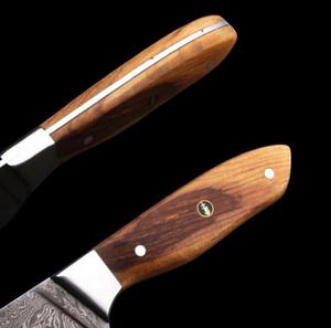 Steel Craft International Hand Forged 5-Piece Damascus Steel Chef <b>Knife</b> <b>Set</b> Wooden Handles <b>Sharp</b> Blades Ambidextrous - Product Image 4