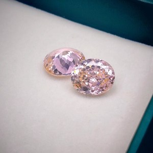 Pierre précieuse ronde en morganite naturelle rose, zircon cubique étincelant, certifiée IGI pour la fabrication de bijoux - Product Image 1