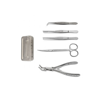 Kit d'instruments vétérinaires pour animaux de laboratoire, 5 pièces, outils chirurgicaux avec boîte de stérilisation pour interventions sur animaux - Product Image 4