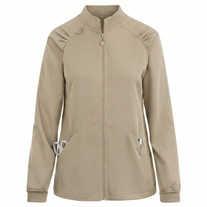 Blouse d'infirmière personnalisable OEM, veste médicale à fermeture éclair intégrale et manches longues, prix de gros, réduction sur les achats en gros, blouses élégantes - Product Image 6
