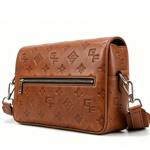 Sac bandoulière carré décontracté pour homme, personnalisé, de haute qualité, en cuir PU gaufré, imperméable, avec fermeture éclair - Product Image 5