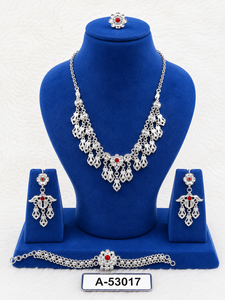 Geometric Pattern 24K Gold Plated Zircon Jewelry <b>Set</b> Necklace <b>Earrings</b> <b>Bracelet</b> Women's Vintage Style Third Party Certified - Product Image 5