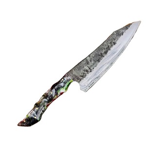 Couteau de cuisine moderne, de qualité supérieure, personnalisé en gros, OEM ODM, lame en acier Damas faite à la main, ambidextre, compatible lave-vaisselle - Product Image 1