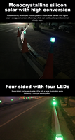 SWLN4 Feu de signalisation solaire 4 LED amélioré - Autonomie étendue de 120H, IP66, Coque ABS+PC, 5 couleurs
