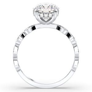 Anillos REYES de Plata de Ley 925 Auténtica con Corte Redondo de 1.4Ct de Moissanita, Joyería Fina de Diseño Minimalista para Mujer, Regalo de Boda - Product Image 3