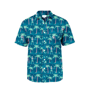 Men's Black Short Sleeve Casual <b>Shirt</b> With Cartoon Dinosaur Print Regular Fit Digital Printed <b>Polyester</b> Woven Fabric - Product Image 5