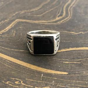 Men's Black Onyx <b>Fine</b> <b>Ring</b> 8.1 Grams Weight - Product Image 1