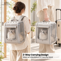 Sac à dos pliable transparent pour animaux de compagnie