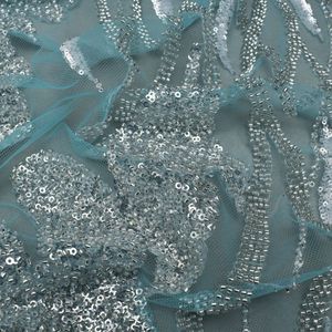 Tela de bordado con cuentas, malla de lentejuelas de lujo, material textil de moda para prendas, venta al por mayor, material de exportación para boutiques - Product Image 4
