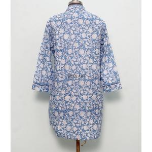 Vestidos Casuales Bohemios Indios para Mujer, 100% Algodón, Tejido de Punto, Estampado Floral, Manga Larga, Cuello en V, Ajustado, Ecológico, Lavable, con Botones, de Secado Rápido - Product Image 6