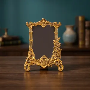 Marco de Fotos de Metal Dorado Victoriano de Primera Calidad, Marco de Fotos de Diseño Vintage para Mesa, Decoración de Hogar de Lujo, Regalo - Product Image 2