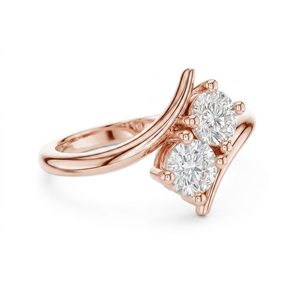 แหวนหมั้นเพชรรัสเซียทรงบริลเลียนต์ชุบทองคำขาว 14K สำหรับผู้หญิง ยี่ห้อ RIZTA JEWEL ได้รับการรับรองจาก IGI หรูหราสำหรับงานแต่งงาน - Product Image 5