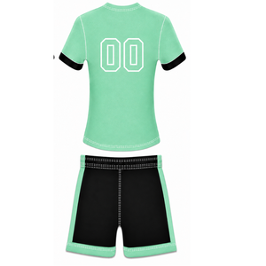 Conjunto de Pantalones Cortos de Fútbol Color Verde Menta Personalizados, Uniforme Deportivo Ligero, Ropa de Entrenamiento, Ropa Deportiva de Manga Corta - Product Image 2