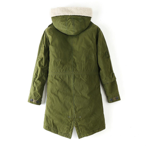 Parka d'hiver longue à capuche en toile pour homme - Légère, toucher doux, coupe-vent, confortable pour le streetwear décontracté - Product Image 3
