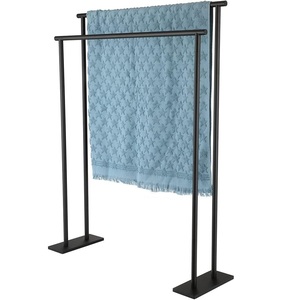 Estante de Baño de Metal Negro de 3 Niveles con 3 Barras, Soporte Independiente para Toallas, Estante de Secado, Barra para Toallas, Almacenamiento - Product Image 6