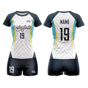 เสื้อวอลเลย์บอลหญิงแบบใหม่ ดีไซน์สีสันปรับแต่งได้ ผลิตจากโพลีเอสเตอร์ 100% ระบายอากาศได้ดี พิมพ์ลายด้วยเทคนิค Heat-Transfer - Product Image 3