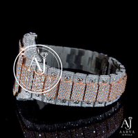 Reloj de Pulsera Mecánico Analógico de Acero Inoxidable con Incrustaciones de Moissanita para Hombre, Esfera Cuadrada, Estilo Lujoso, Hip Hop, Correa de 20 mm, 41 mm