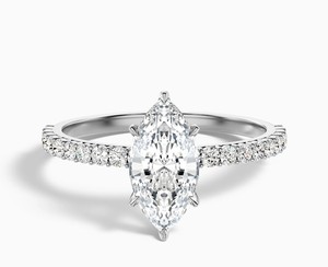 Marquise Cut Moissanite <b>Ring</b> <b>925</b> Sterling <b>Silver</b> White Gold Plated Elegant Solitaire Engagement <b>Ring</b> Dainty Wedding Jewelry - Product Image 1