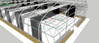 Serre intelligente en fer forgé avec système de contrôle climatique, occultation automatique des lumières et accessoires