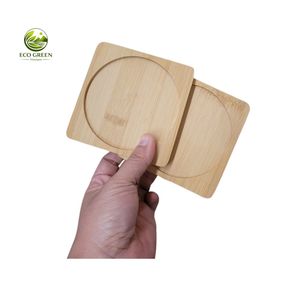 Ensemble de sets de table en bambou naturel résistant à la chaleur, personnalisables avec logo, pour tasses, mugs et verres – Vente en gros pour fournisseurs - Product Image 1