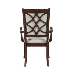 Juego de 2 Sillas de Comedor Tapizadas en Color Beige con Acabado en Madera de Cerezo Tradicional, Sillas Formales para el Comedor - Product Image 6