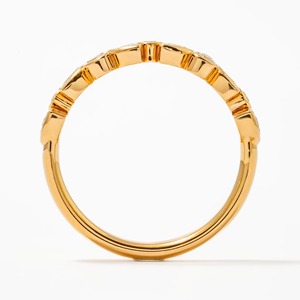 Anillo de compromiso minimalista moderno de oro amarillo de 14K con diamante cultivado en laboratorio de 0.47ct, engaste de media eternidad, certificado IGI, 3.8g - Product Image 4
